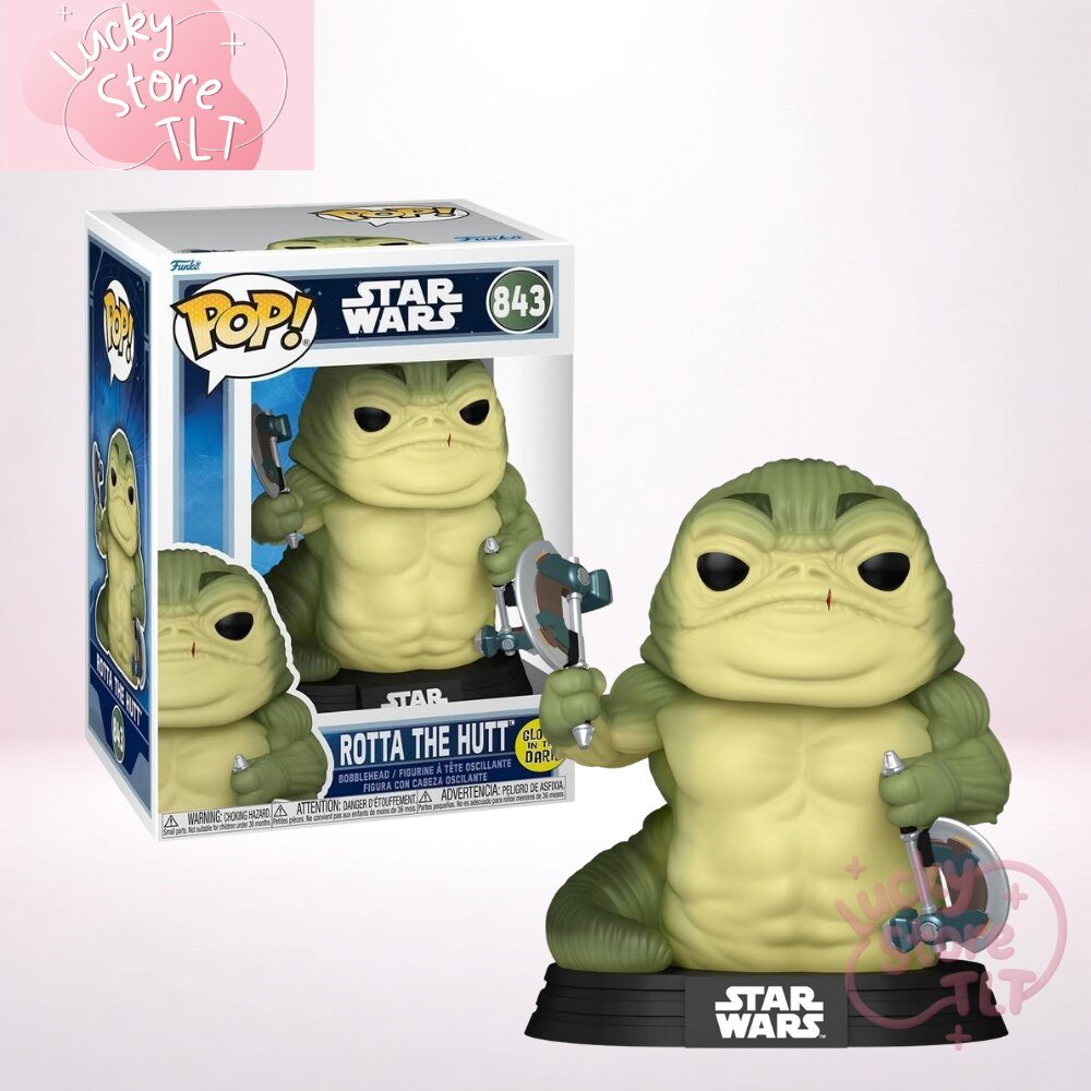 Funko Pop Star Wars Rotta the Hutt 843 Glow in the Dark Bobblehead Collector Figure