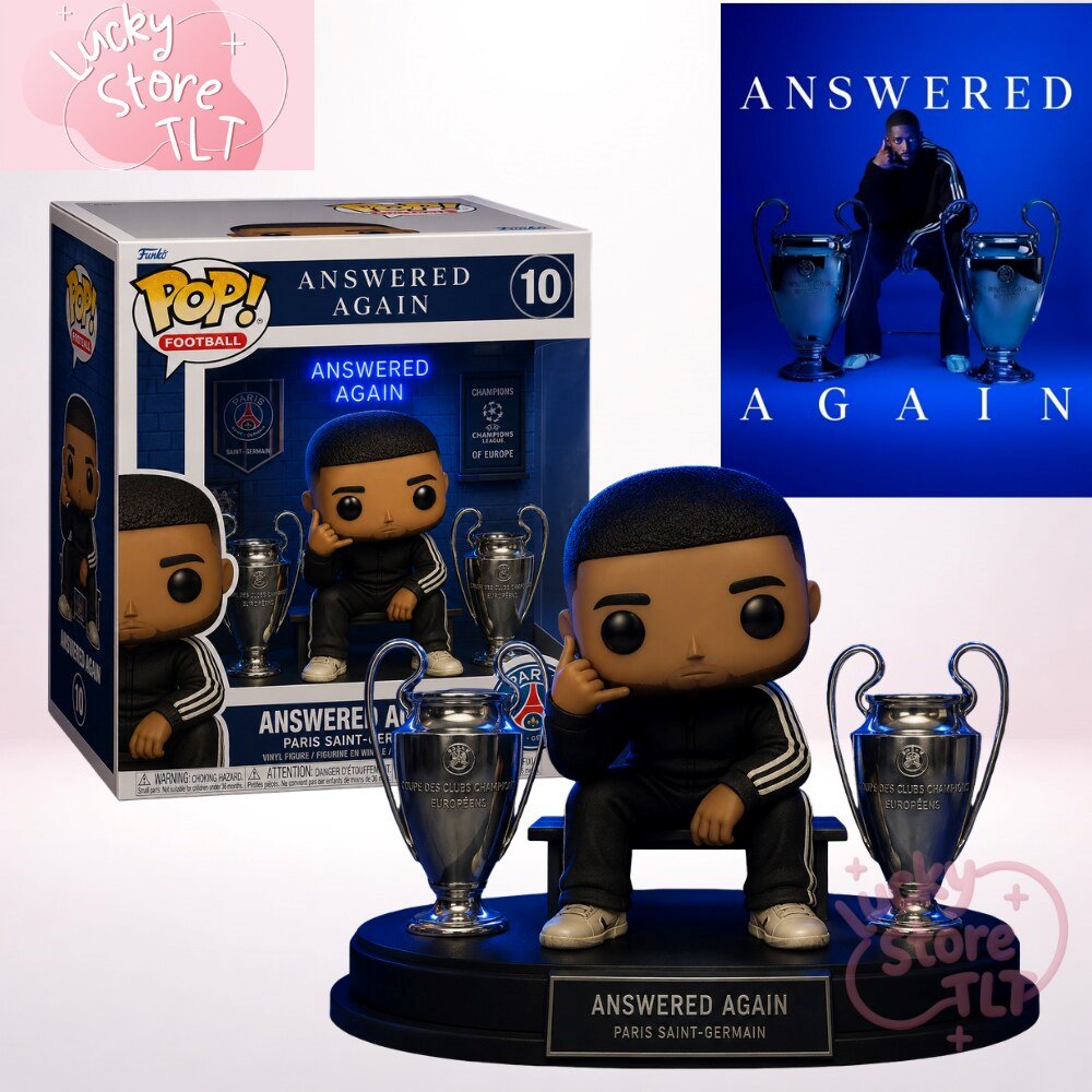 PSG Answered Again Funko Pop Style Custom Figure Number 10 UCL Champions League Trophy Collector Display